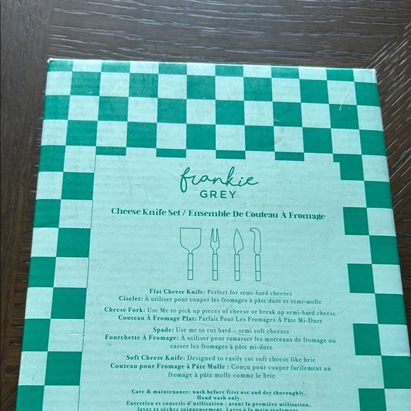 Frankie Grey Cheese Knife Set - Blue and Silver NIB - Picture 3 of 4